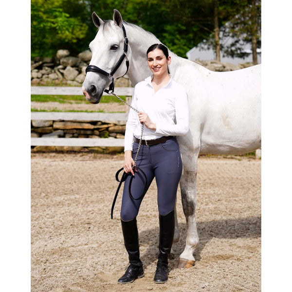 KL Select Gabrielle Knee Patch Ladies Breech - Slate/Espresso